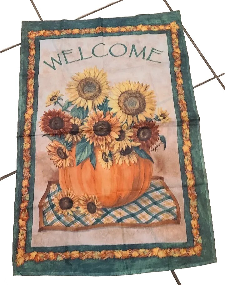 Sunflowers Pumpkin Spring Summer Fall Banner House Flag Garden 37" x 24" gallery