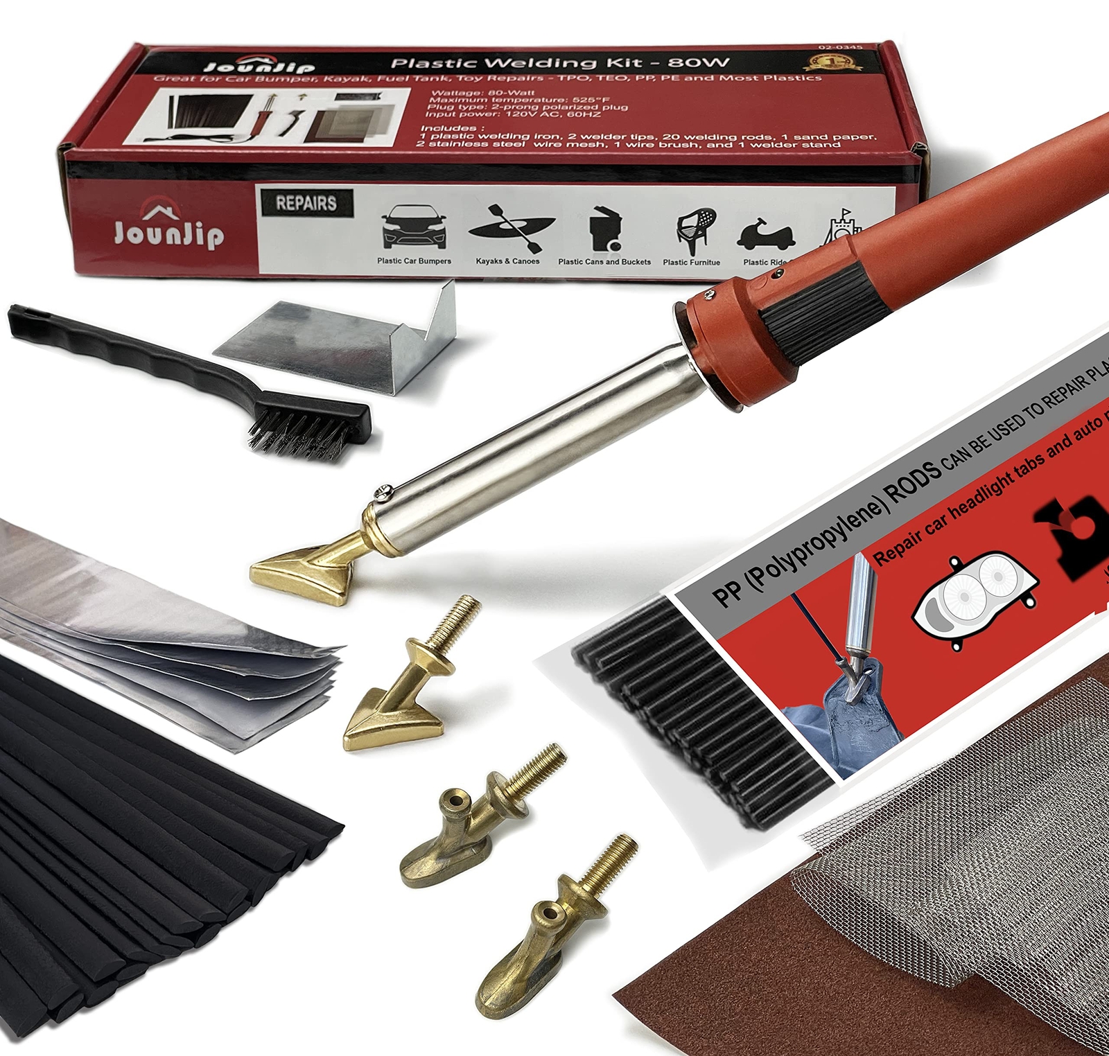 JOUNJIP Plastic Welding Kit Deluxe - UL Certified - 17 Pc Aluminum Repair Tap... gallery