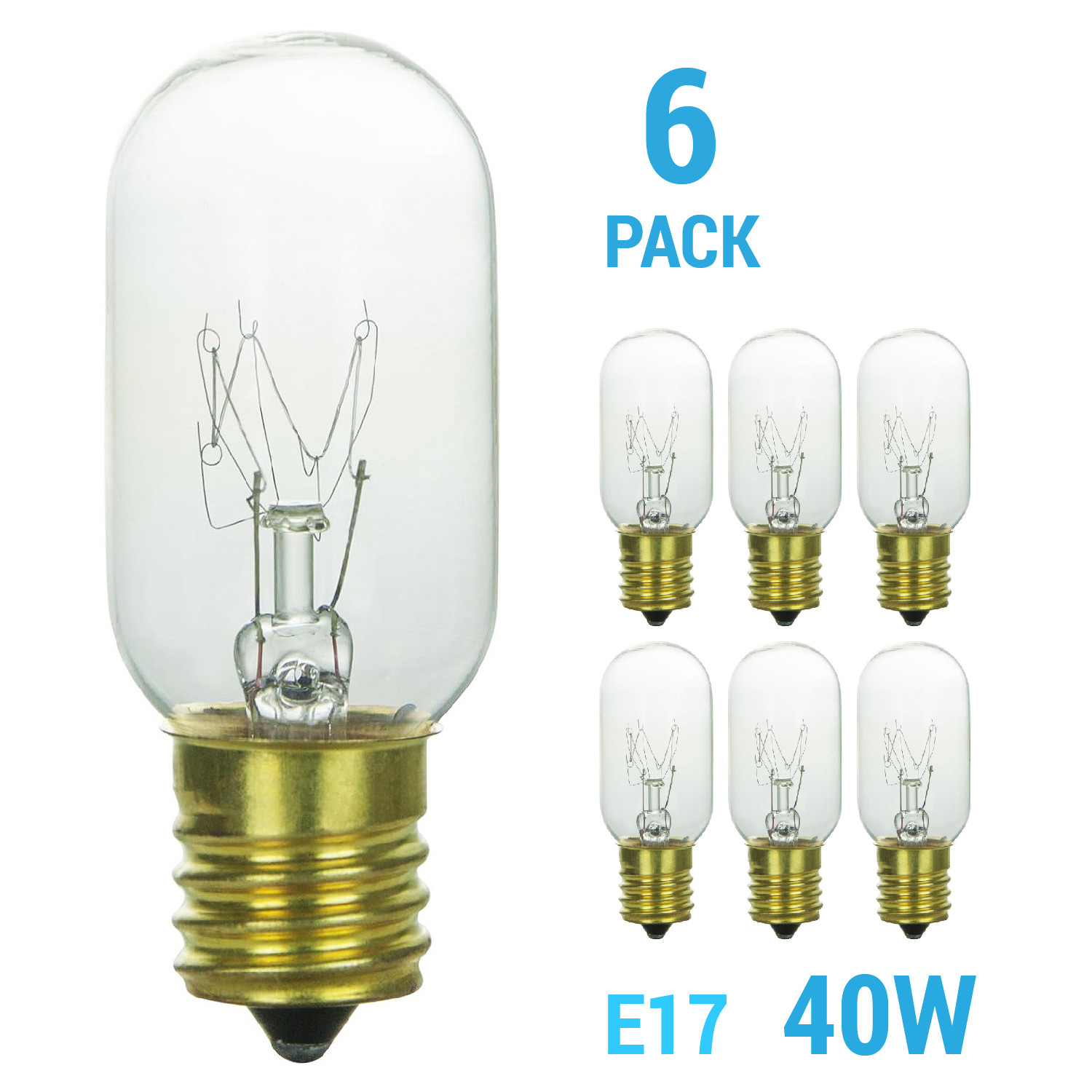 6 Pack 40W T8 Tubular Indicator Appliance Microwave Intermediate E17 Light Bulb gallery
