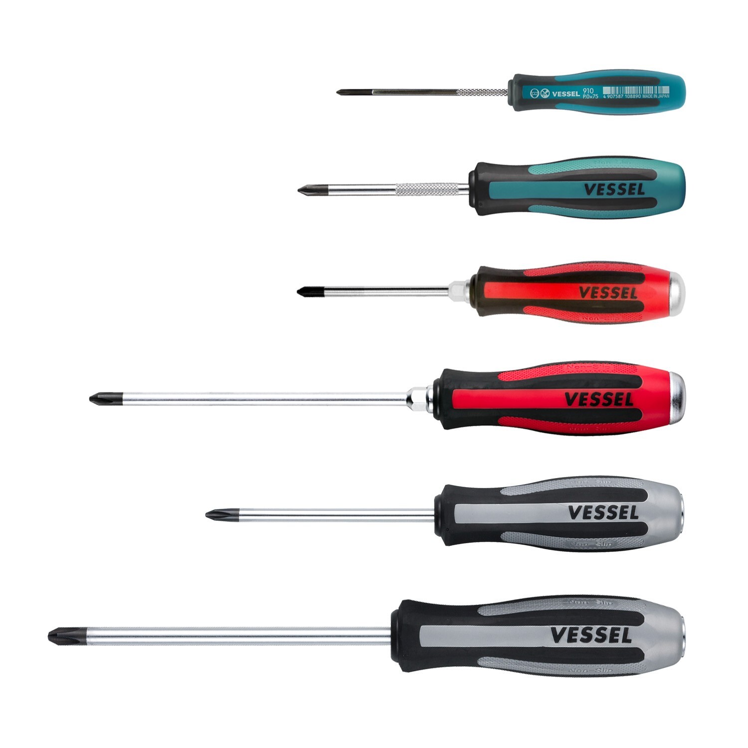 Vessel 6pc JIS Screwdriver Set MEGADORA IMPACTA 9806JSPB Like Phillips JAPAN gallery