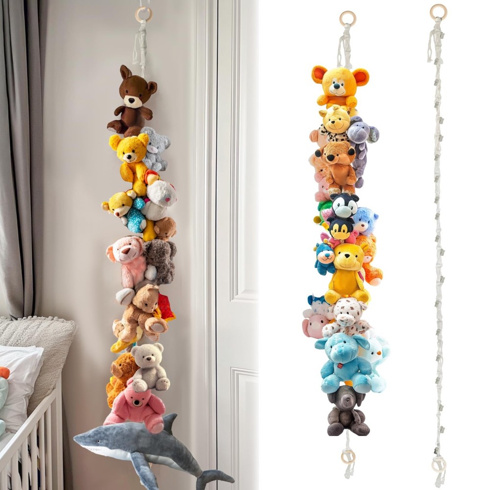 RAINFLOW 2PCS Hanging Stuffed Animals Storage Chain Stuffed Animal Chain Org...