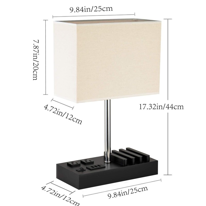 Upgraded 3-in-1 Table Lamp with 2 USB A & 1 USB C Charging Ports Bedside Desk... gallery