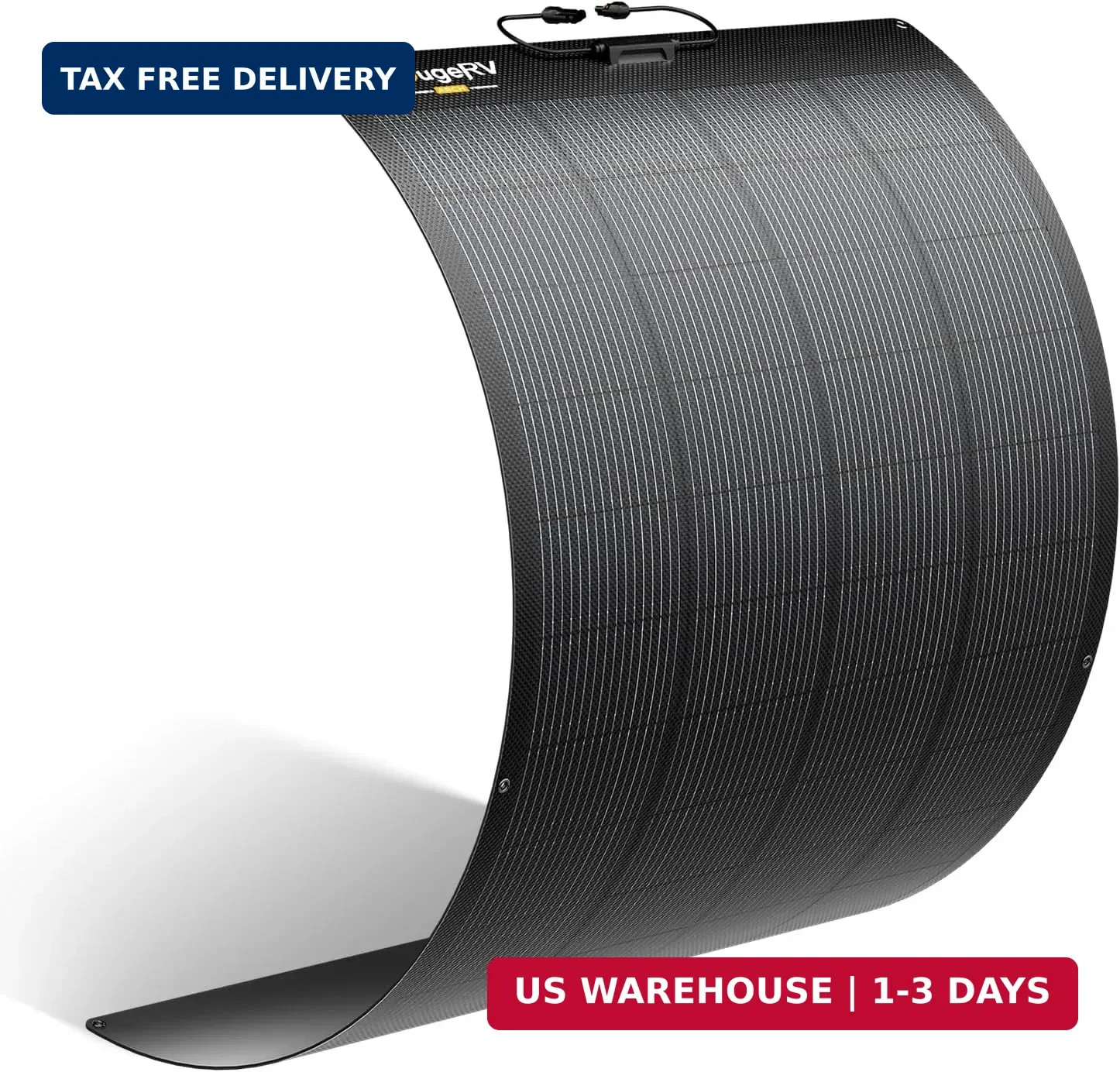 BougeRV Upgrade Arch 200W N-Type Fiberglass Flexible Solar Panel, 24 Volts 16BB gallery