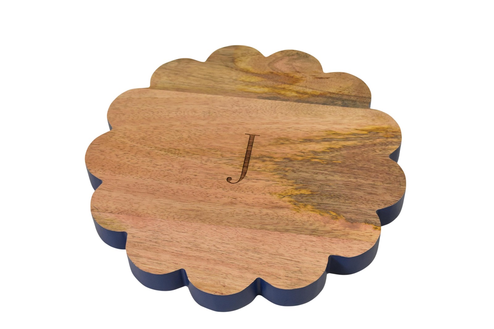 Mark & Graham x Pencil & Paper Serving Board Medium Brown Wood Monogram J Modern gallery