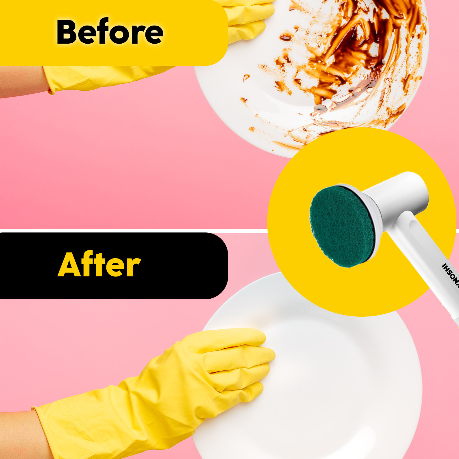 Synoshi Sponge Brush Heads (6 Units). Perfect for Cleaning Smooth Surfaces gallery