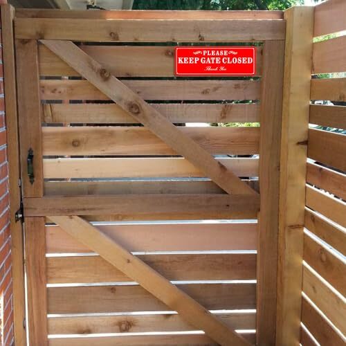2 Pack Please Keep the Gate Closed Matal Sign - Brushed Aluminium Durable Ink... gallery
