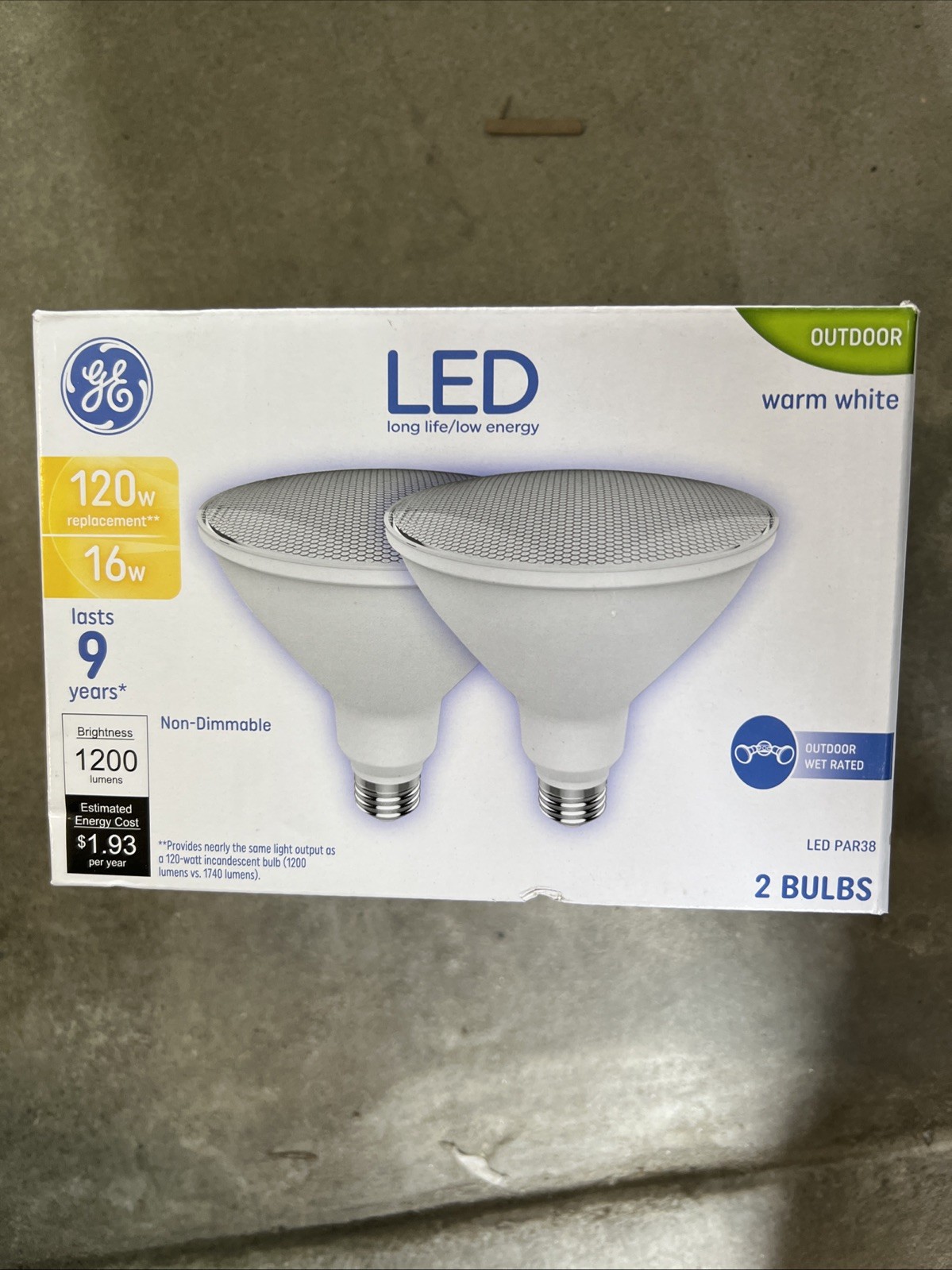 GE LED 16 w (120w Replacement) Long Life Outdoor Light Bulbs (White - 2 Bulbs) gallery