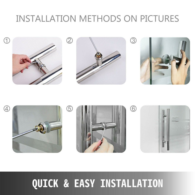 Door long Pull Pulls Entry T Bar Handle Stainless Steel Entrance Round 18" -70'' gallery