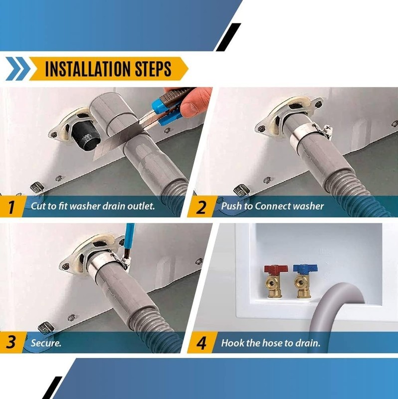 Replacement Washing Machine Flexible Drain Hose (6 feet) - Long Hook gallery