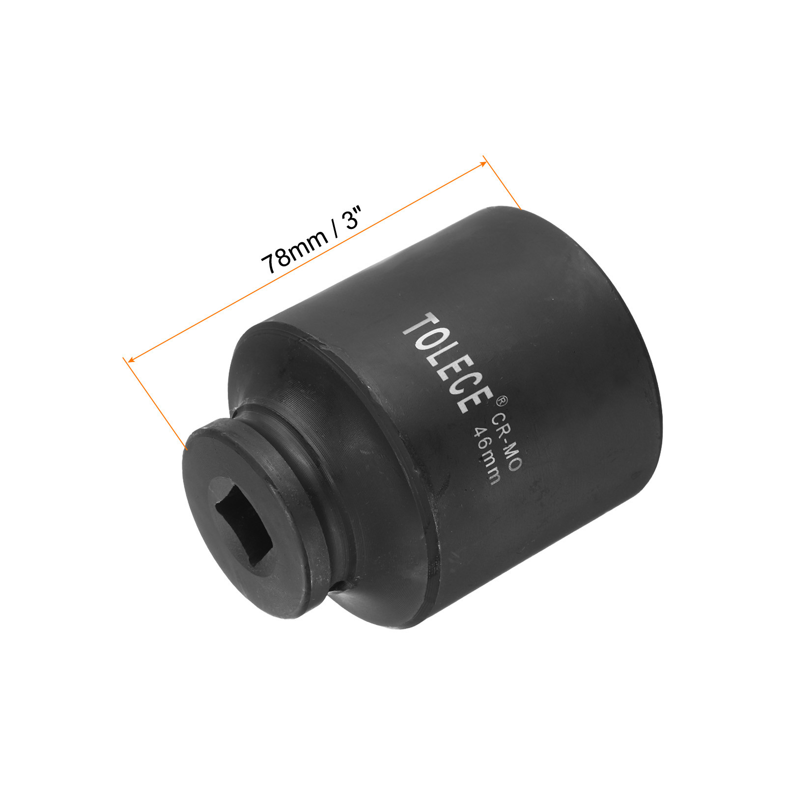 1/2-Inch Drive 46mm 12-Point Deep Impact Socket CR-MO Steel 78mm Length Metric gallery