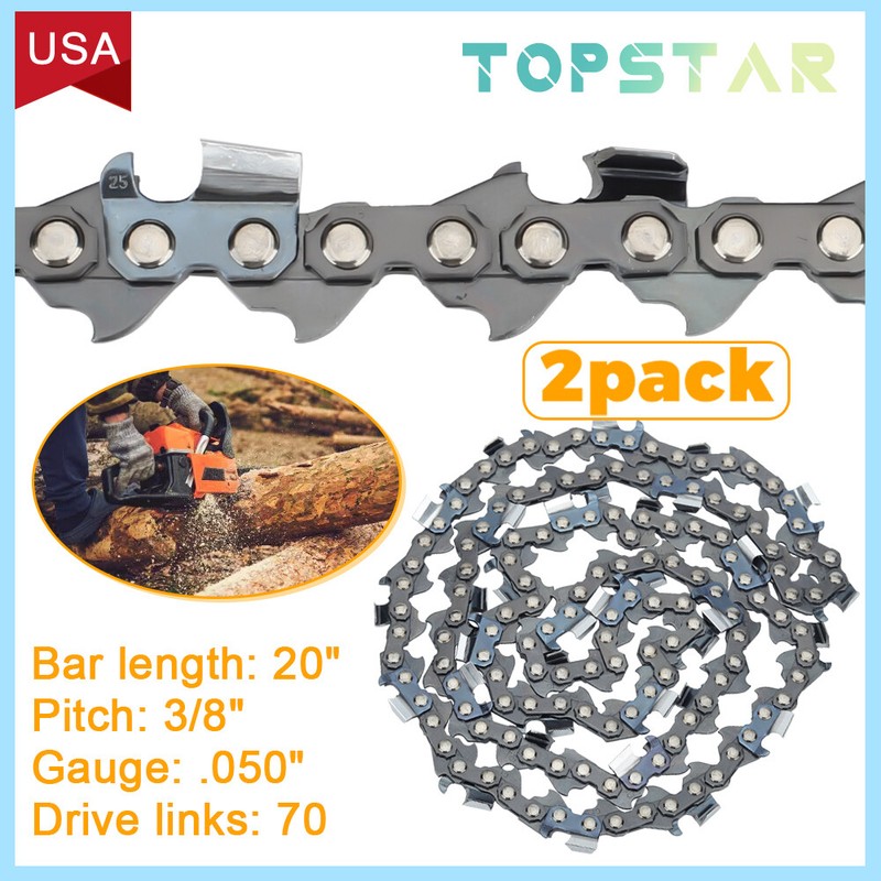 2X 20" Full Chisel Saw Chain for Echo CS590 Timberwolf Chainsaws gallery