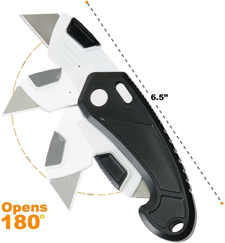Lightweight Heavy Duty ABS Plastic Folding Saftey Utility Box Cutter 6pc Grey gallery