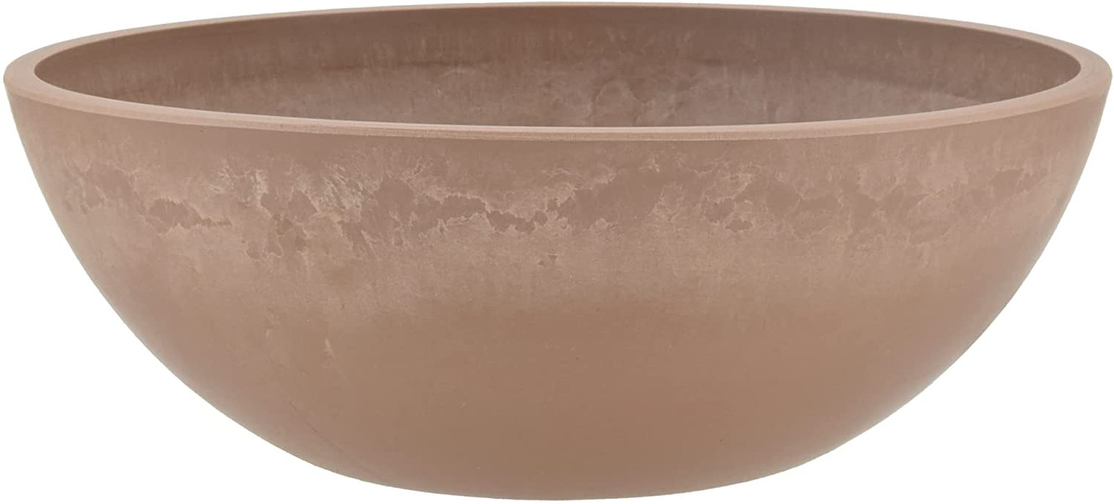 M25TP 10-Inch Plastic/Stone/Wood Composite Low Bowl Planter – No Drainage Hole ( gallery