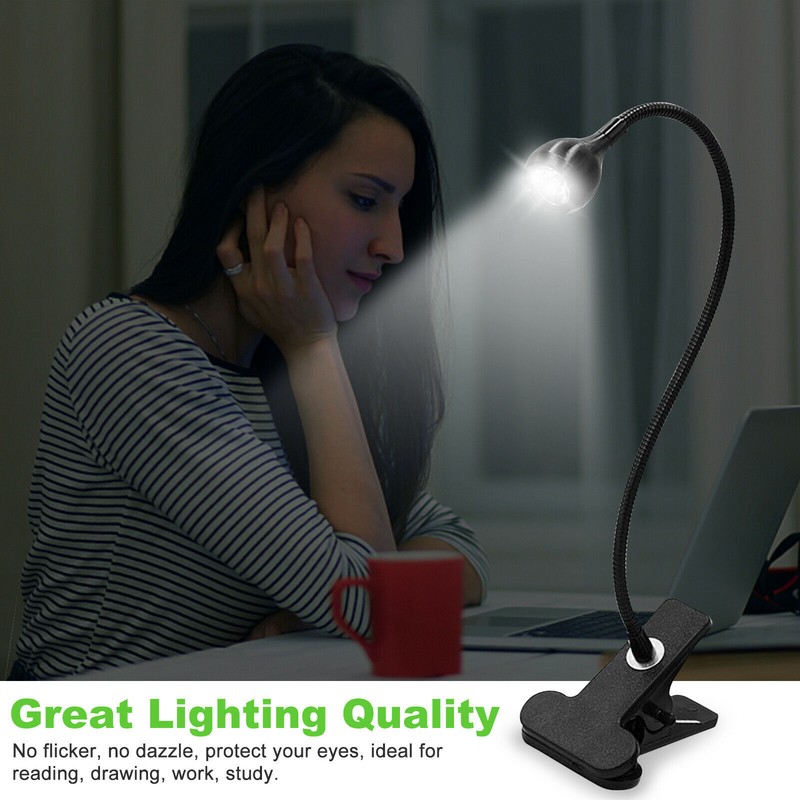 USB Flexible Reading LED Light Clip-on Beside Bed Desk Table Lamp Book Lights US gallery