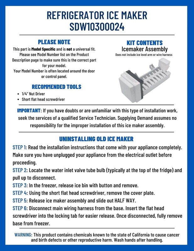 W10300024 Refrigerator Ice Maker for Side-by-Side Models gallery