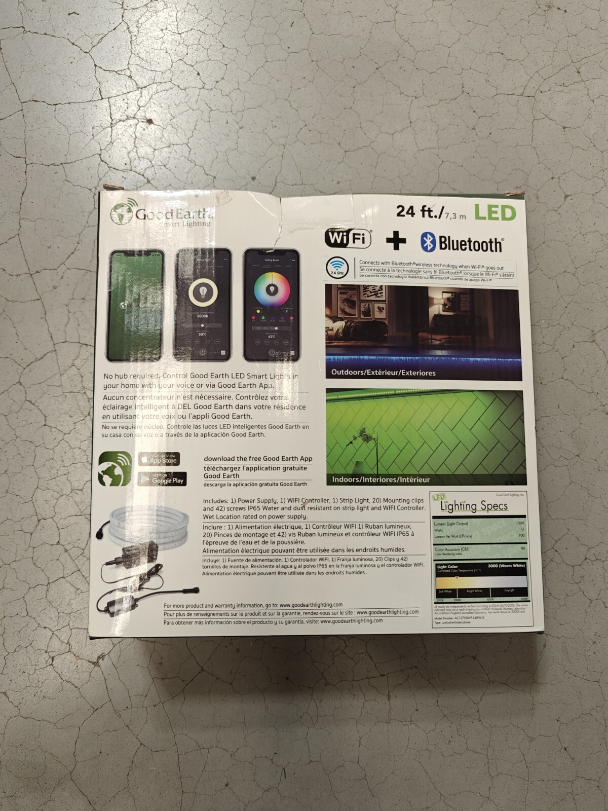 Good Earth Smart Lighting Indoor/Outdoor Smart Strip 24 Ft. Light Kit. New gallery