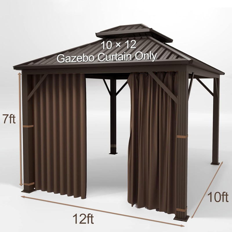 Hugline Gazebo Universal Replacement Privacy Curtain 10' X 12' Gazebo Side Wall gallery