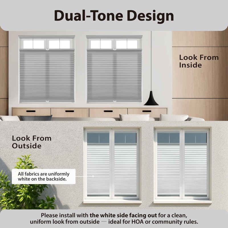 1.5" Light Filtering Top Down Bottom Up Cellular Shade, 35" W x 72" H, Anchor... gallery