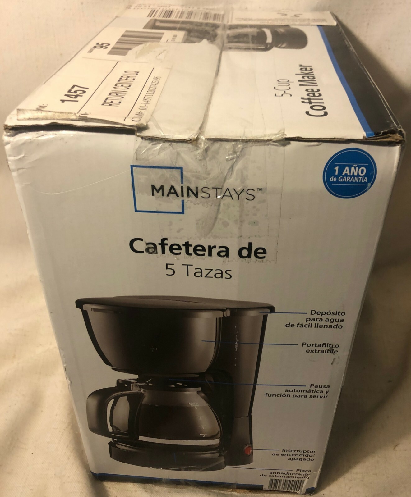 Mainstays 5 Cup Coffee Maker Machine with Removable Filter Basket gallery