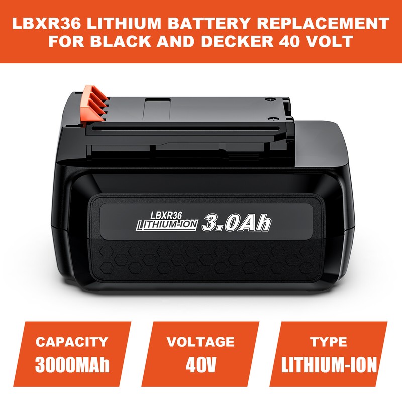 40V For Black and Decker 40 Volt Max Lithium 3AH Battery LBX2040 LBXR36 LST136 gallery
