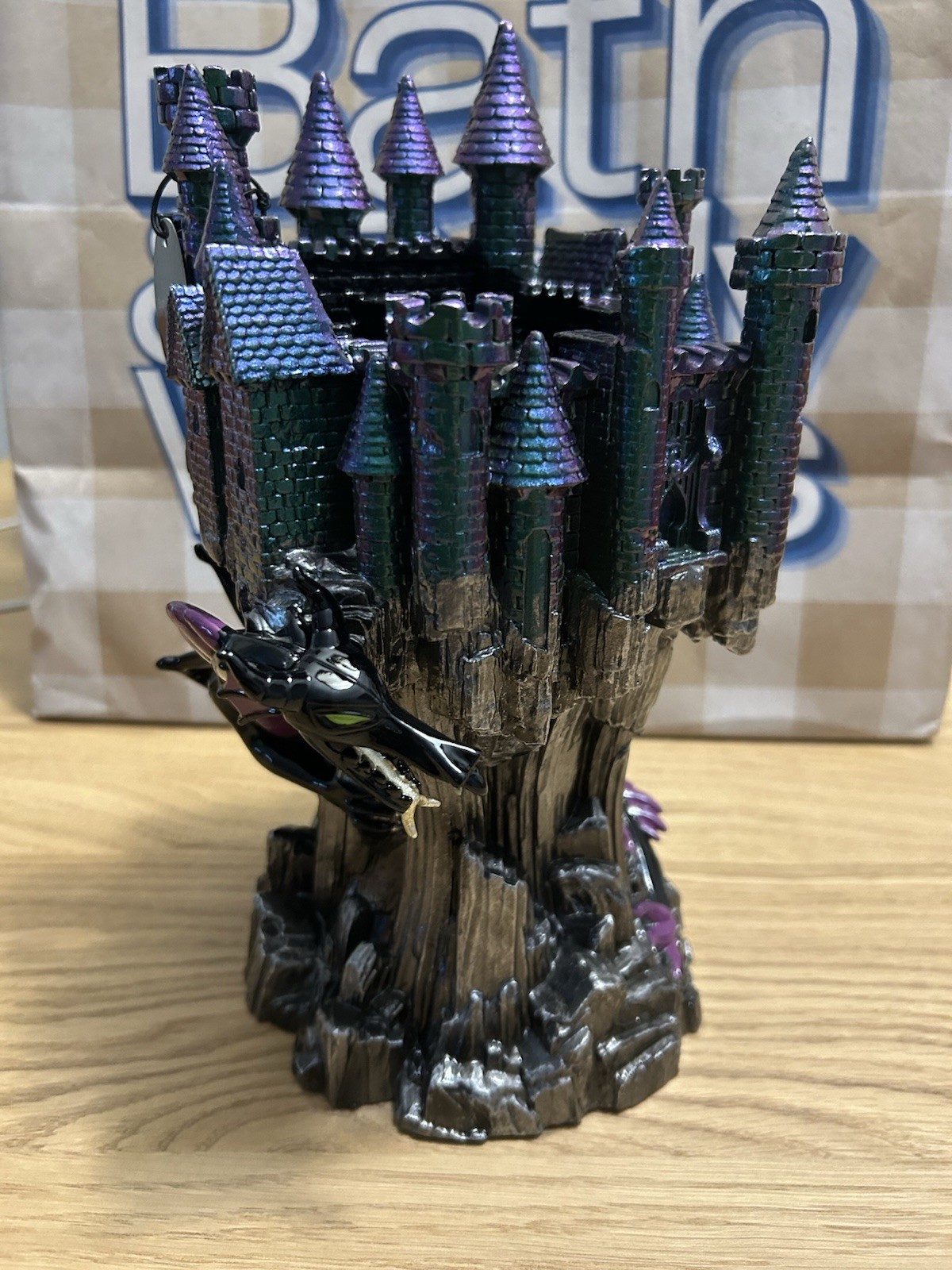Bath & Body Works Disney Villain Maleficent Dragon Castle Pedestal Candle Holder gallery