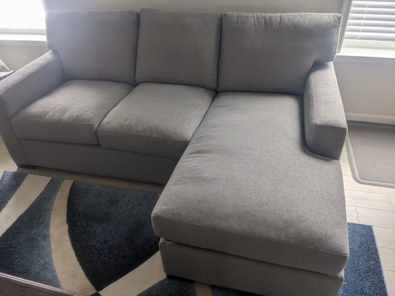 Axis Reversible Queen Sleeper Sectional Sofa Chaise Lounge Air Mattress Grey gallery
