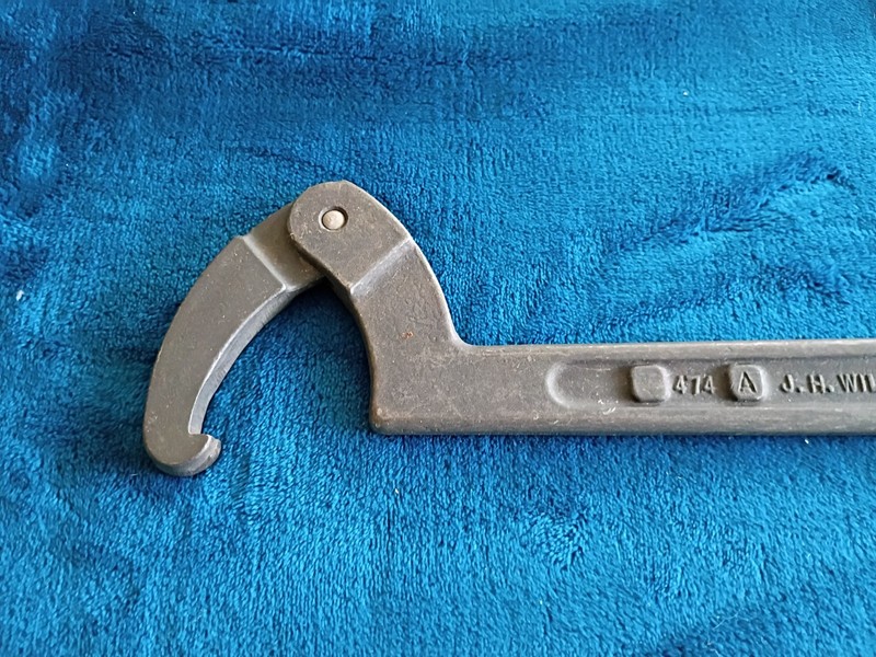 Vintage Williams 474 Adjustable Hook Spanner Wrench 2" to 4-3/4" USA . gallery