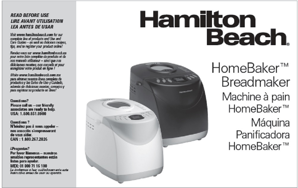 Hamilton Beach Bread Machine MANUAL ONLY! - 29880 29881 29882 29882C 80200 gallery