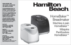 Hamilton Beach Bread Machine MANUAL ONLY! – 29880 29881 29882 29882C 80200