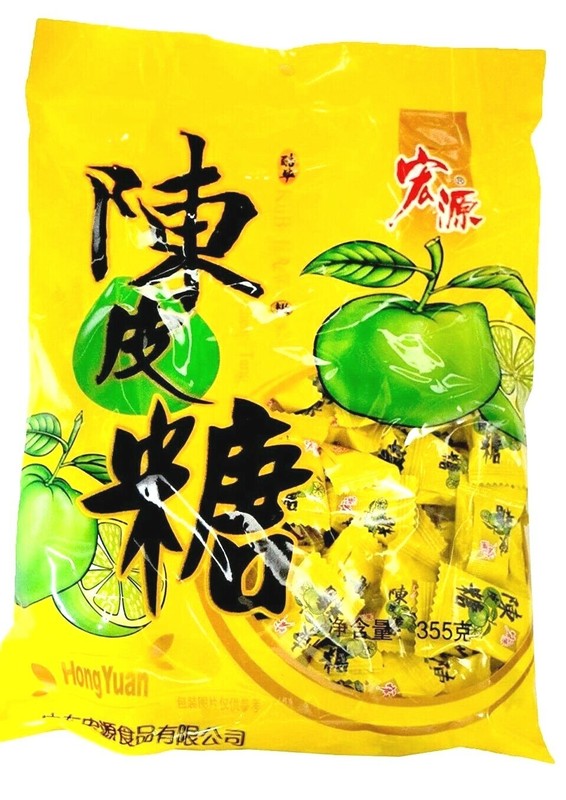 Hongyuan Fruit Candy 宏源 水果糖 350g (Tangerine Hard Candy陈皮糖, pack of 1) gallery