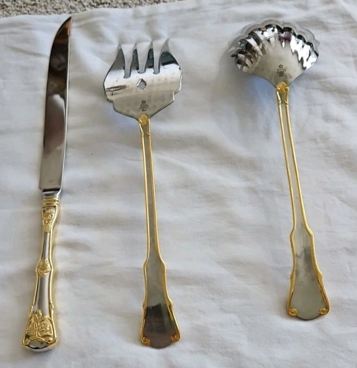 BUFFET SET ~ 3 Piece Serving Flatware USED by Royal Albert Old Country Rose gallery