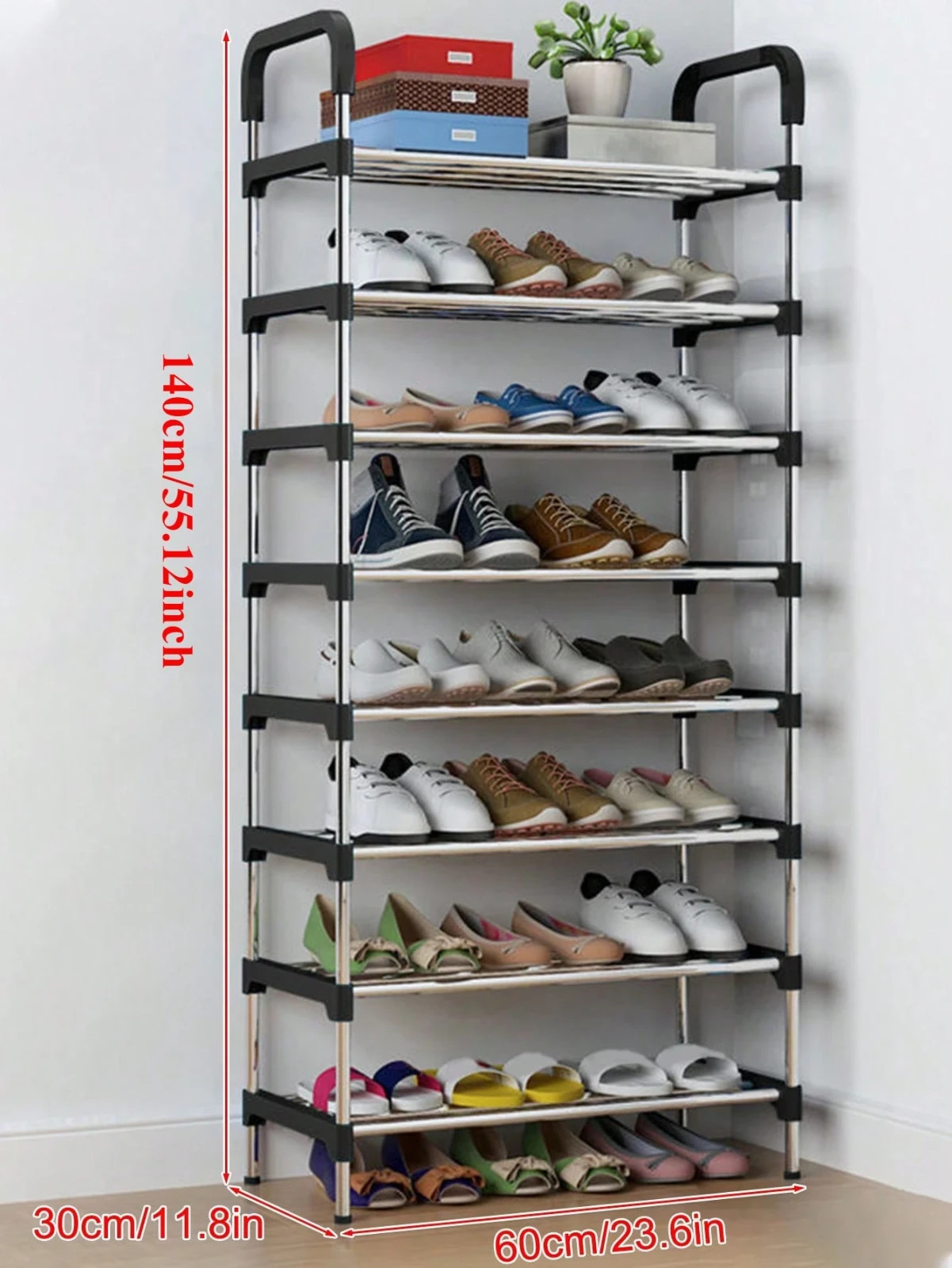 8 Tier Shoe Rack Organizer Stainless Steel Adjustable Closet Storage Stand Shelf gallery