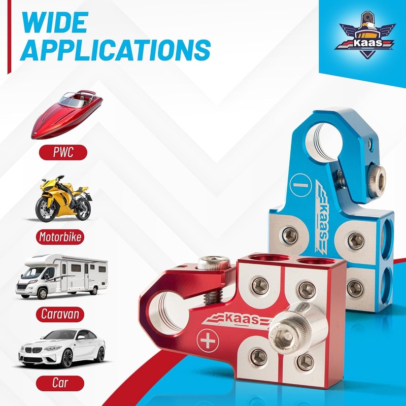 Lead Acid Battery Terminal Clamps, Positive and Negative Set, for SAE/DIN/EN Tap gallery