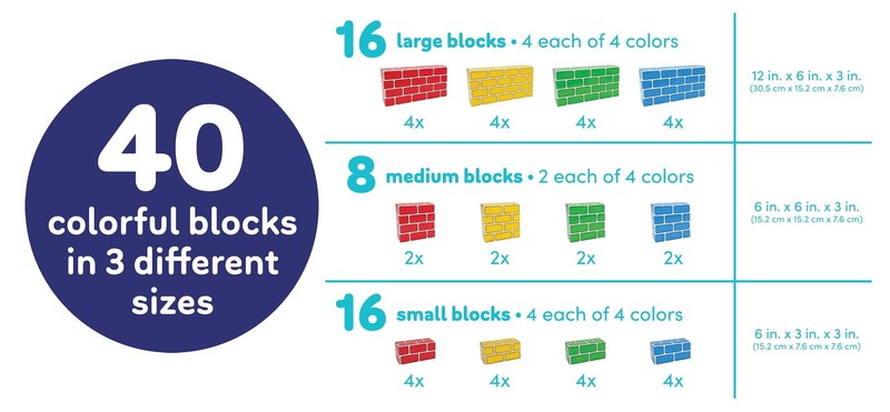 Teacher Created Resources Heavy-Duty Cardboard Building Blocks 40-Piece Set gallery