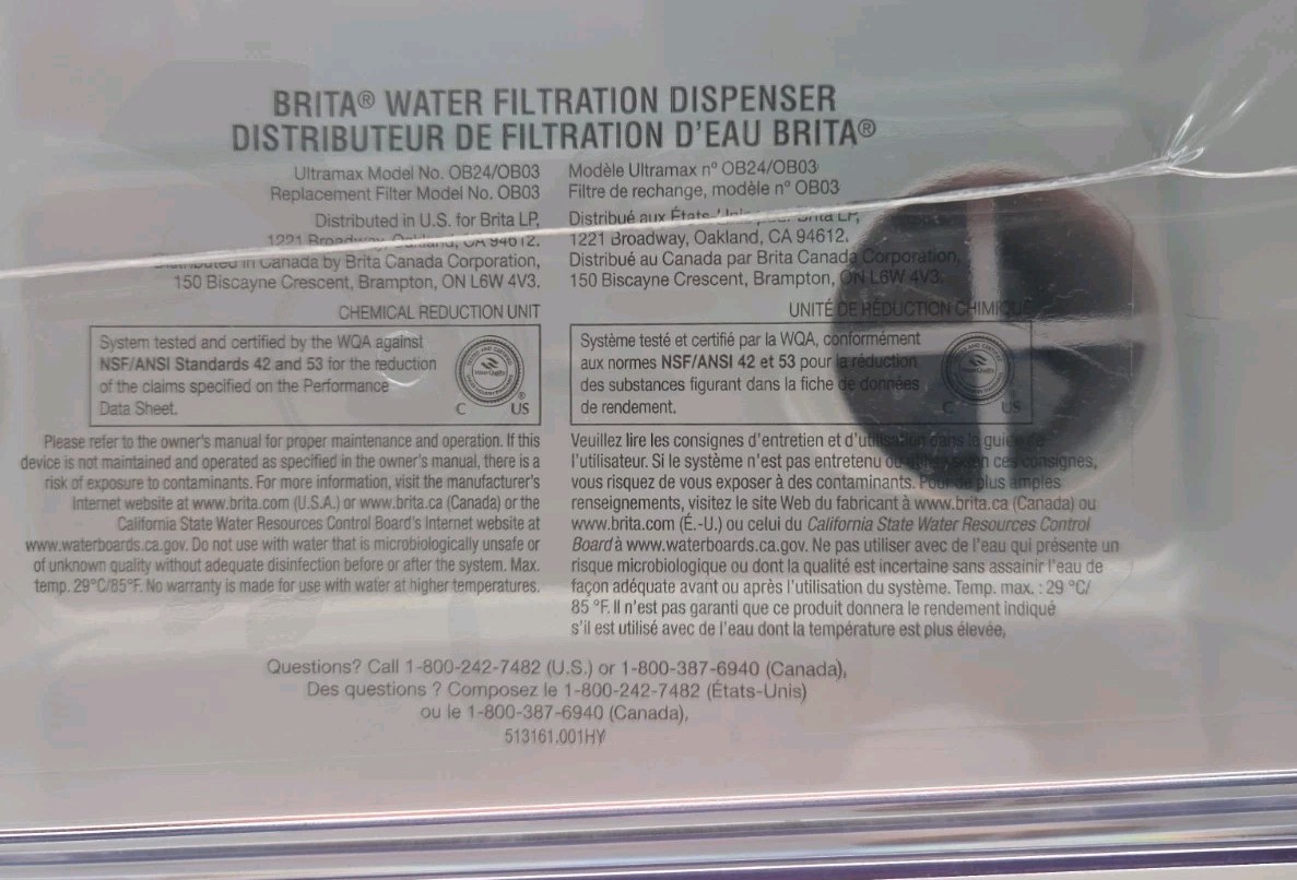 Brita UltraMax 27 Cup Large Water Filter Dispenser Fridge Purifier White/Gray gallery