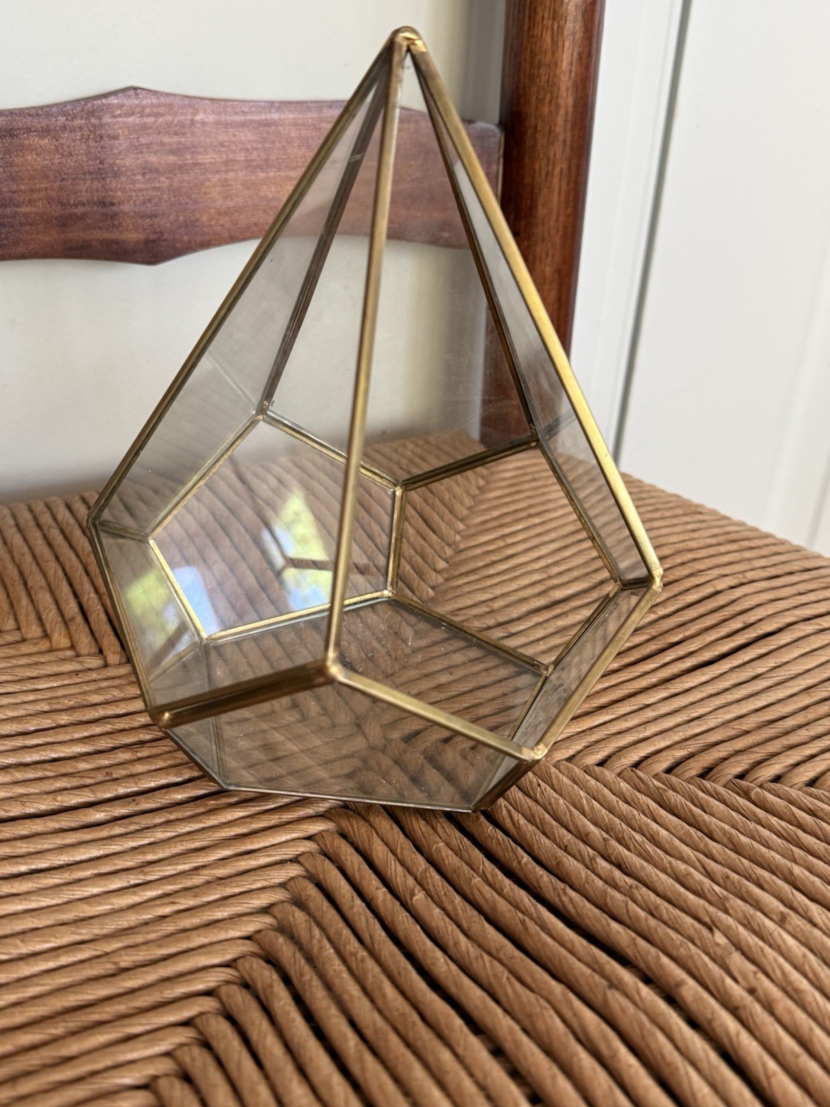 Glass Gold Geometric Triangle Terrarium Boho Botanical gallery