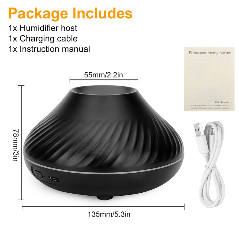 Cute Aroma Volcano Fire Flame Diffuser Humidifier Aromatherapy Essential Oil USB gallery