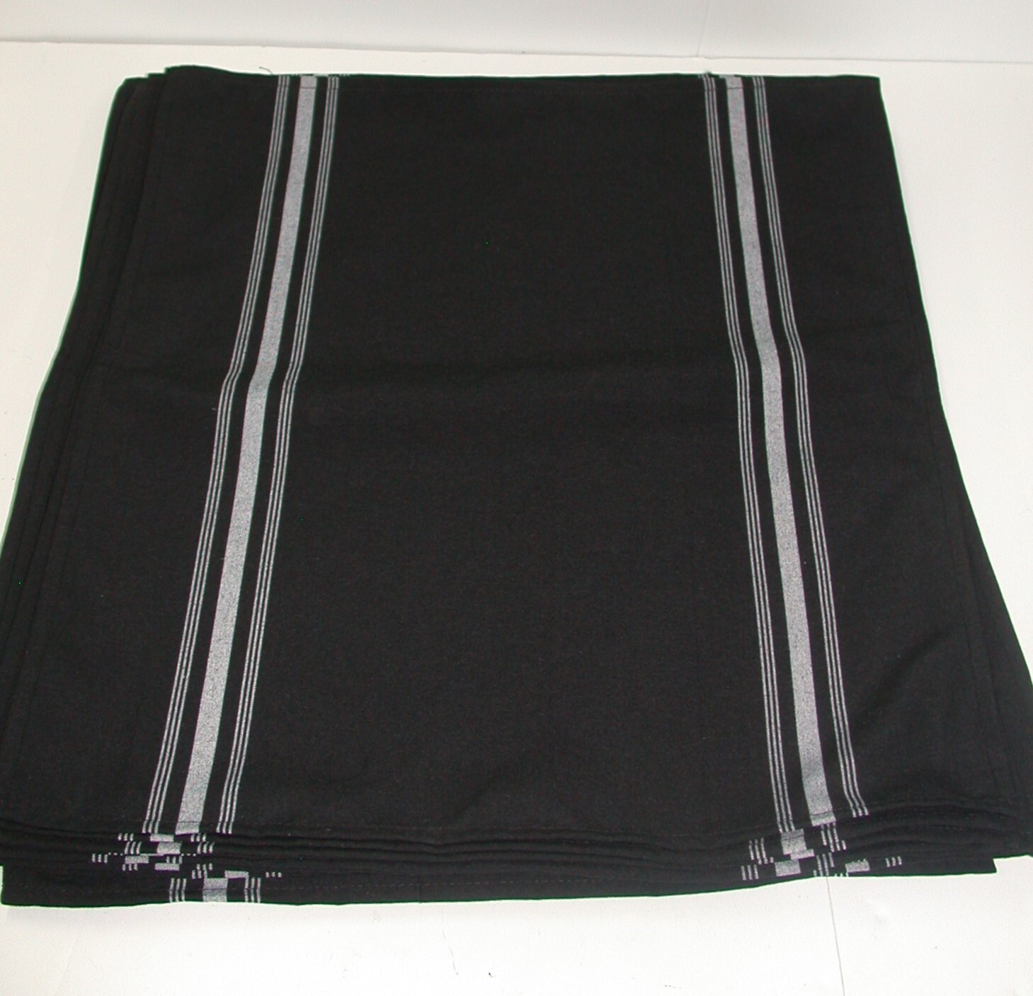 (12) Small Stripe Dish Cloth Bar Rag Restaurant Towel ~ Black White 15x23.5 NEW gallery