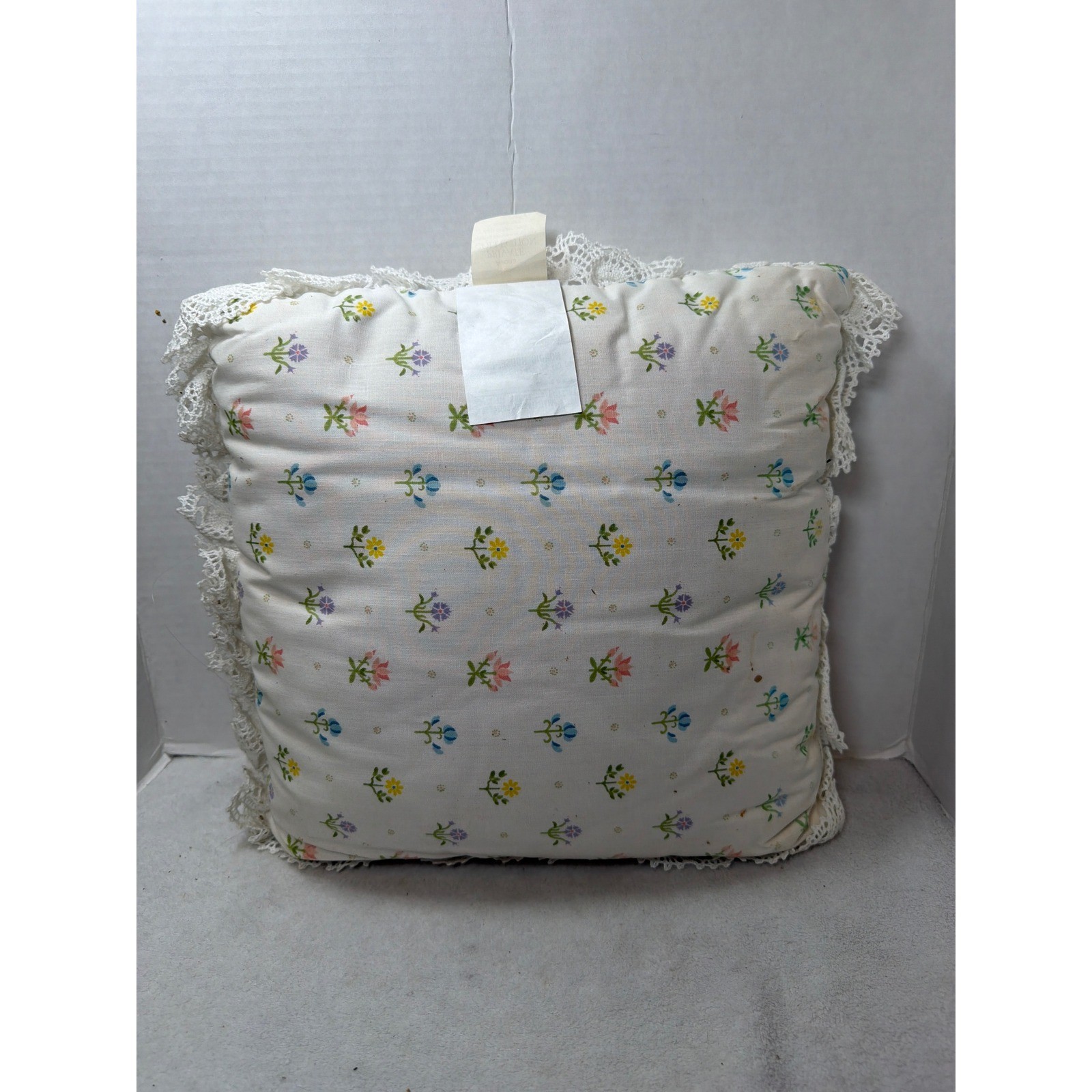NEW VTG Avon Private Collection Throw Pillow Floral Lace Ribbon Cottagecore gallery