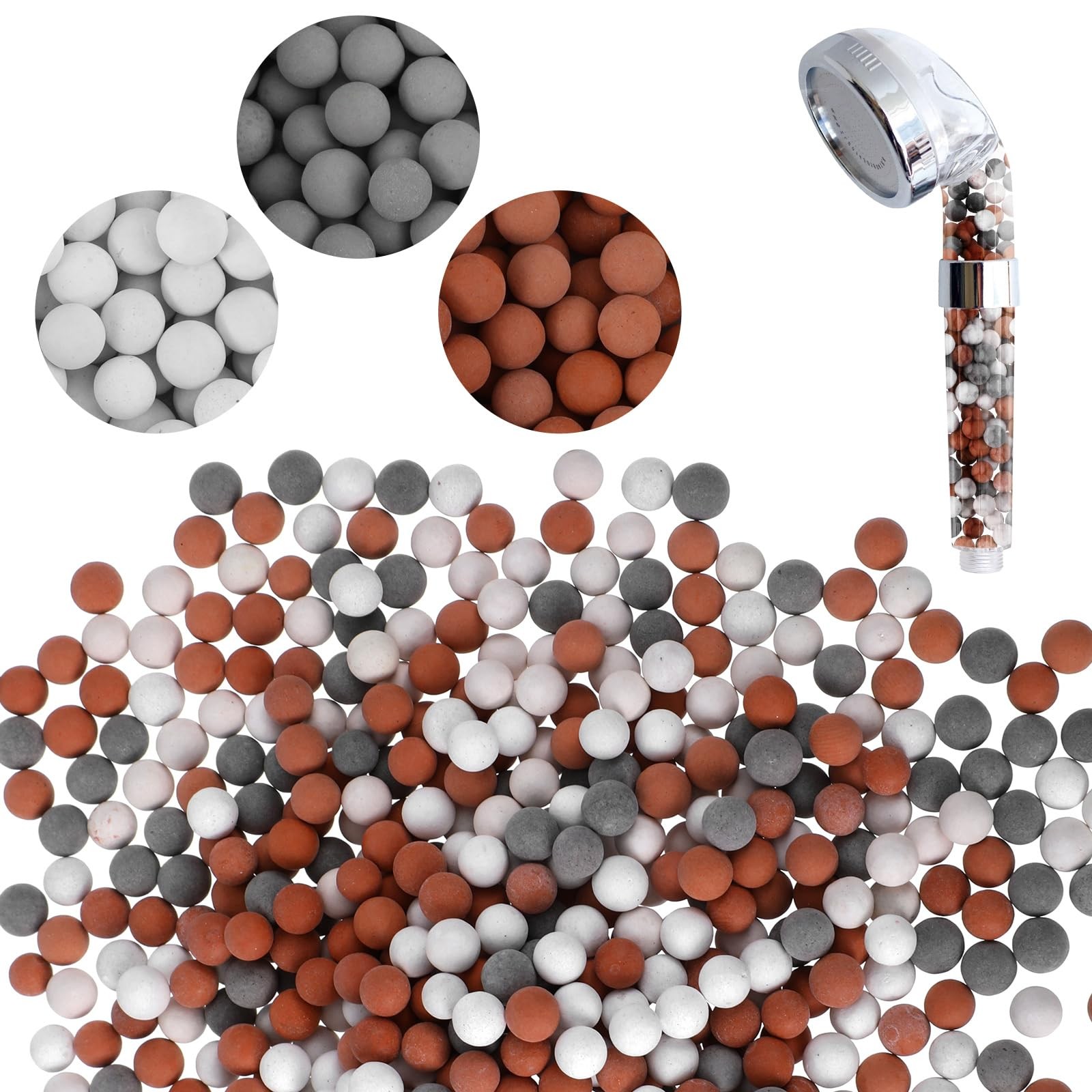 3 Packs Shower Envy Refills, Head Beads, 180g Orange, White, Gray gallery