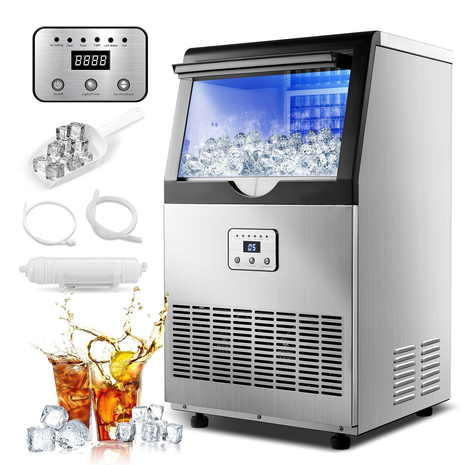 Built-in Commercial Ice Maker Stainless Steel Bar Restaurant Ice Cube Machine gallery