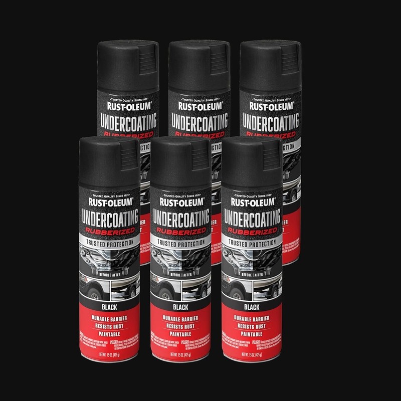 Rust-Oleum 248657-6PK Stops Rust Undercoating Spray, 15 Oz, Rubberized Black, 6 gallery