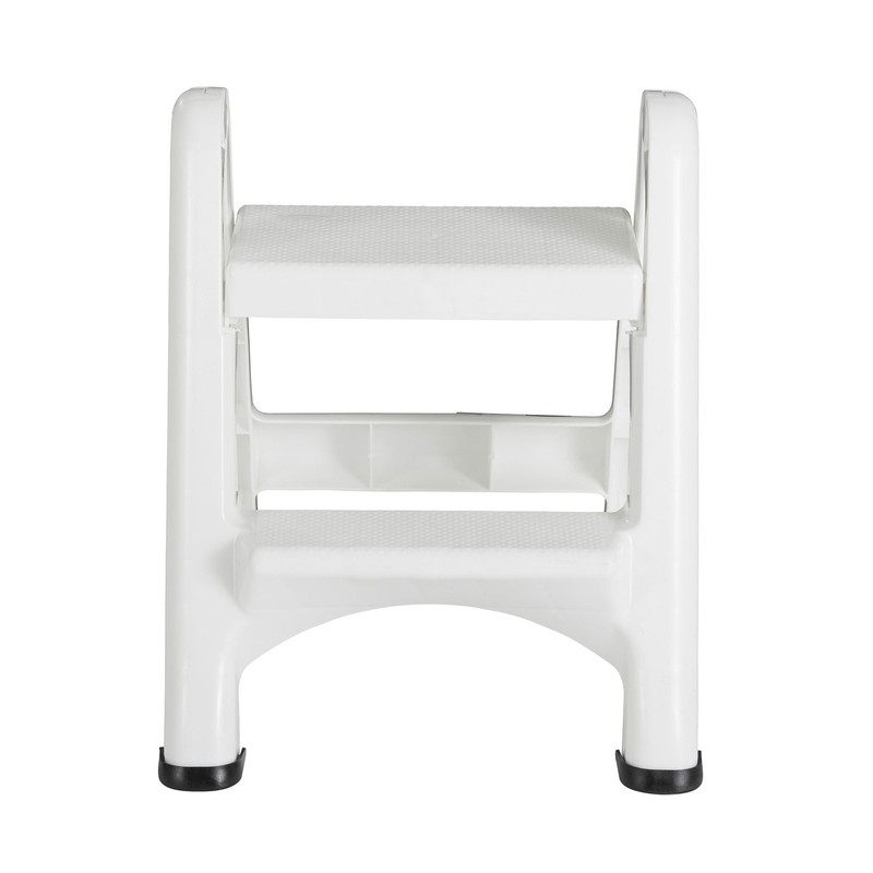 Rubbermaid EZ Two Step Durable Folding Plastic Ladder Step Stool, White gallery