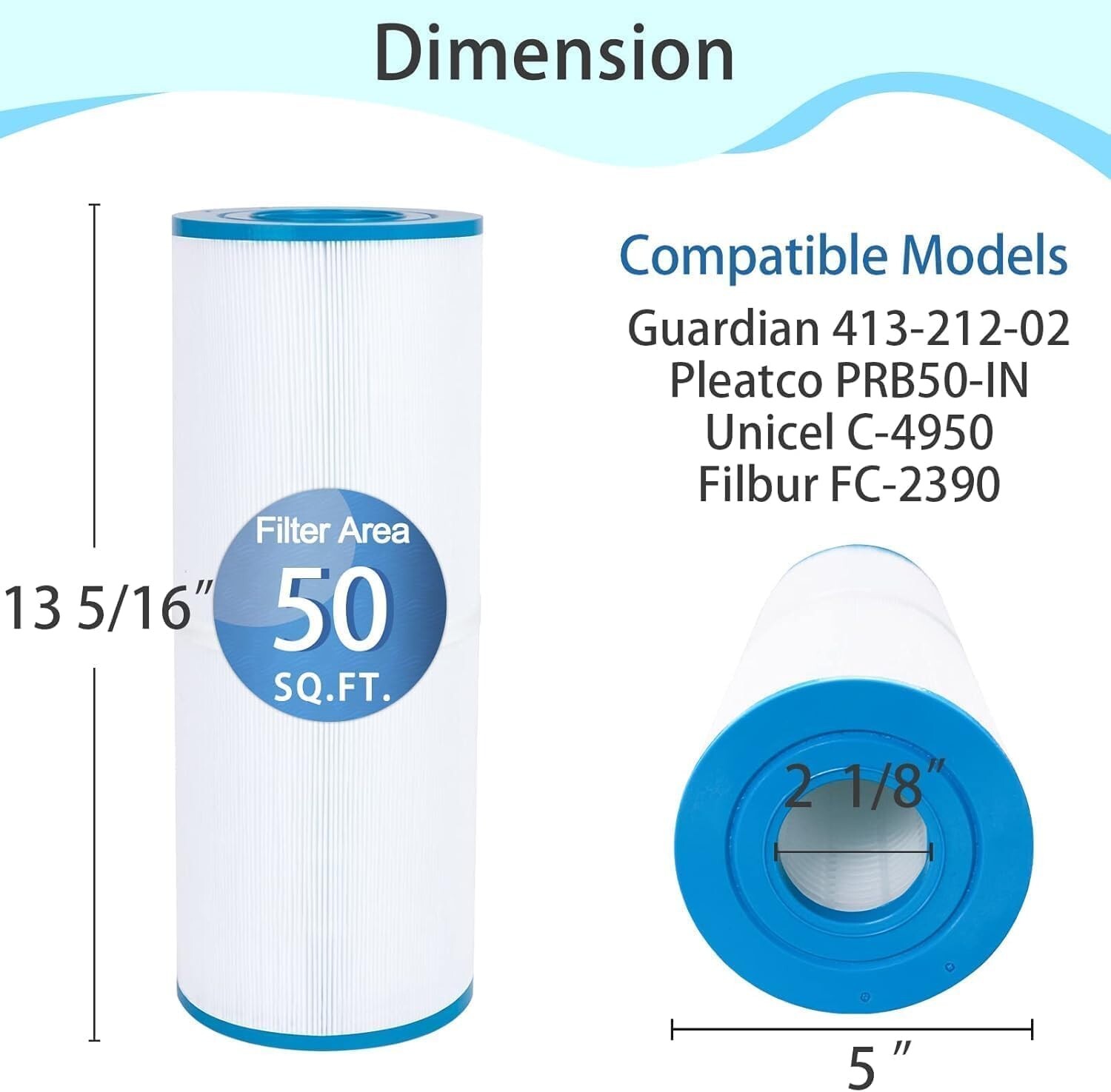 (2) PRB50-IN Hot Tub Filter Spa Filter For Unicel C-4950, FC-23920 J210 + More gallery