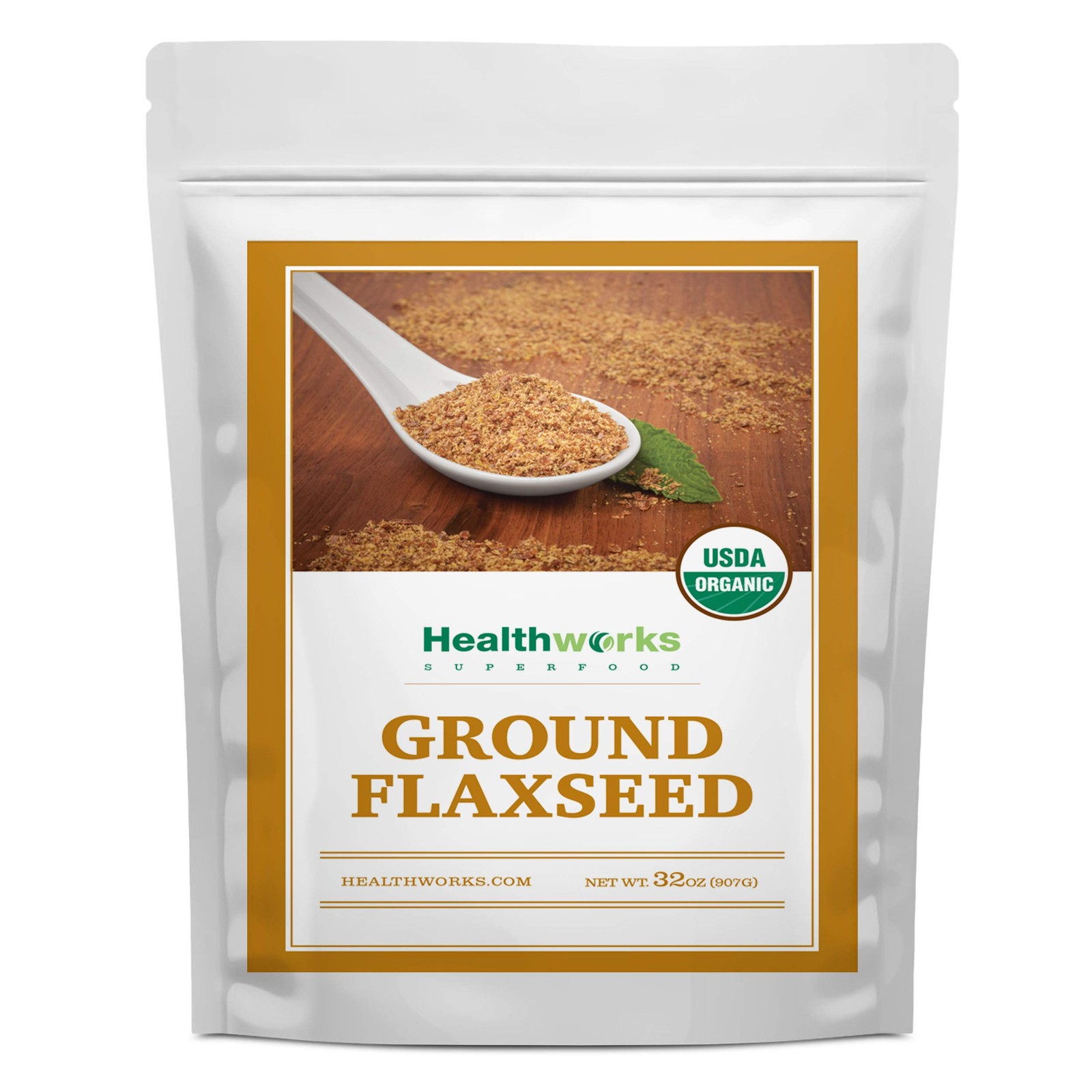 Organic Ground Flaxseed Powder 2 Pound Cold Milled Nutty Flavor Superfood gallery