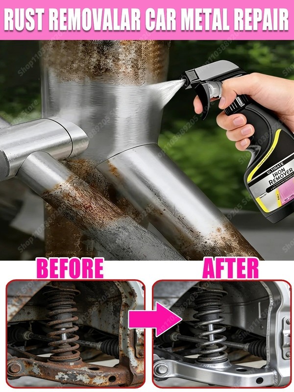 120ml Car Rust Remover Spray Metal Deruster Cleaner Wheel Hub Exhaust Pipe gallery