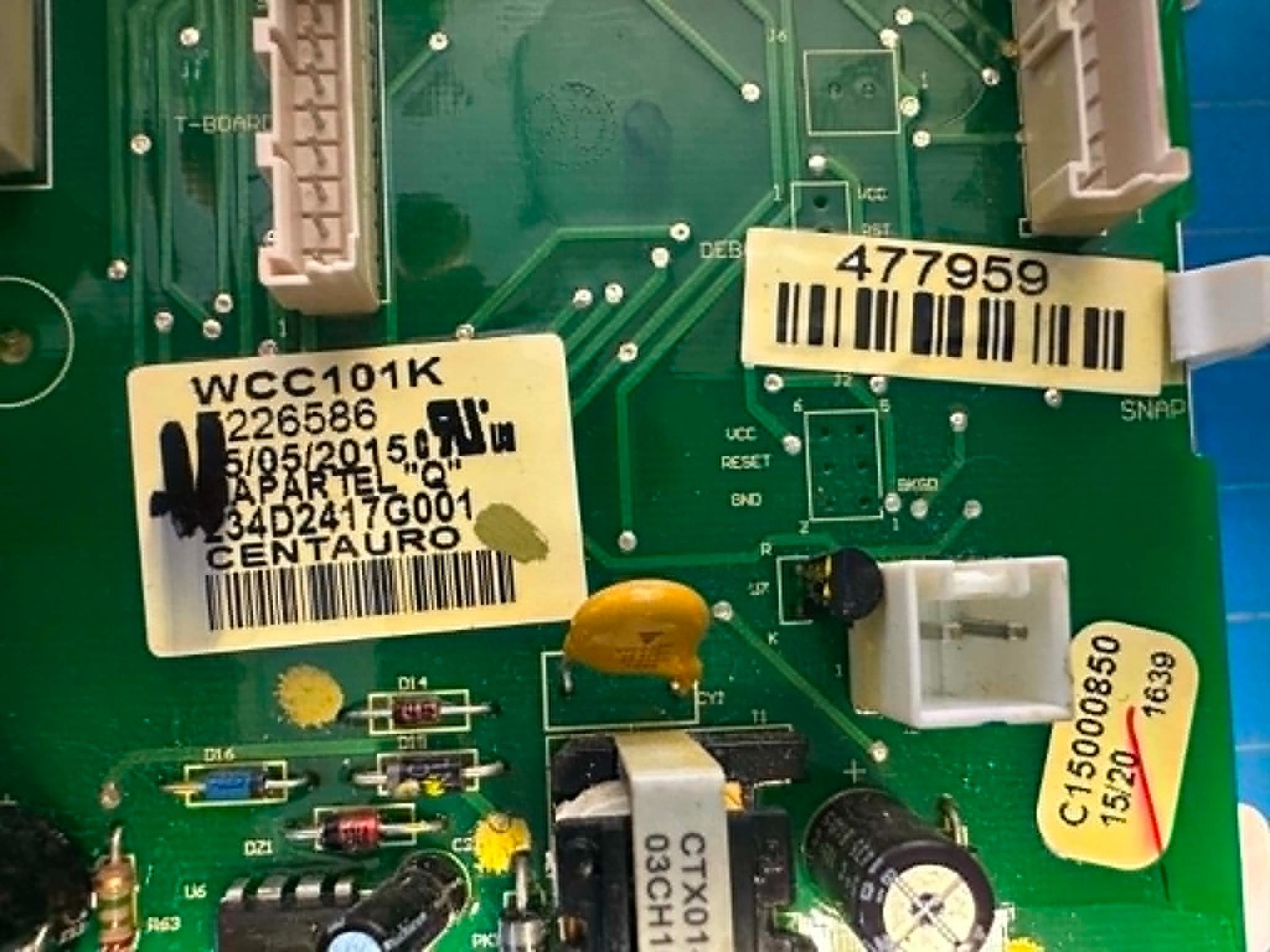 WCC101K GE Stacked Washer Dryer Control Board TESTED gallery