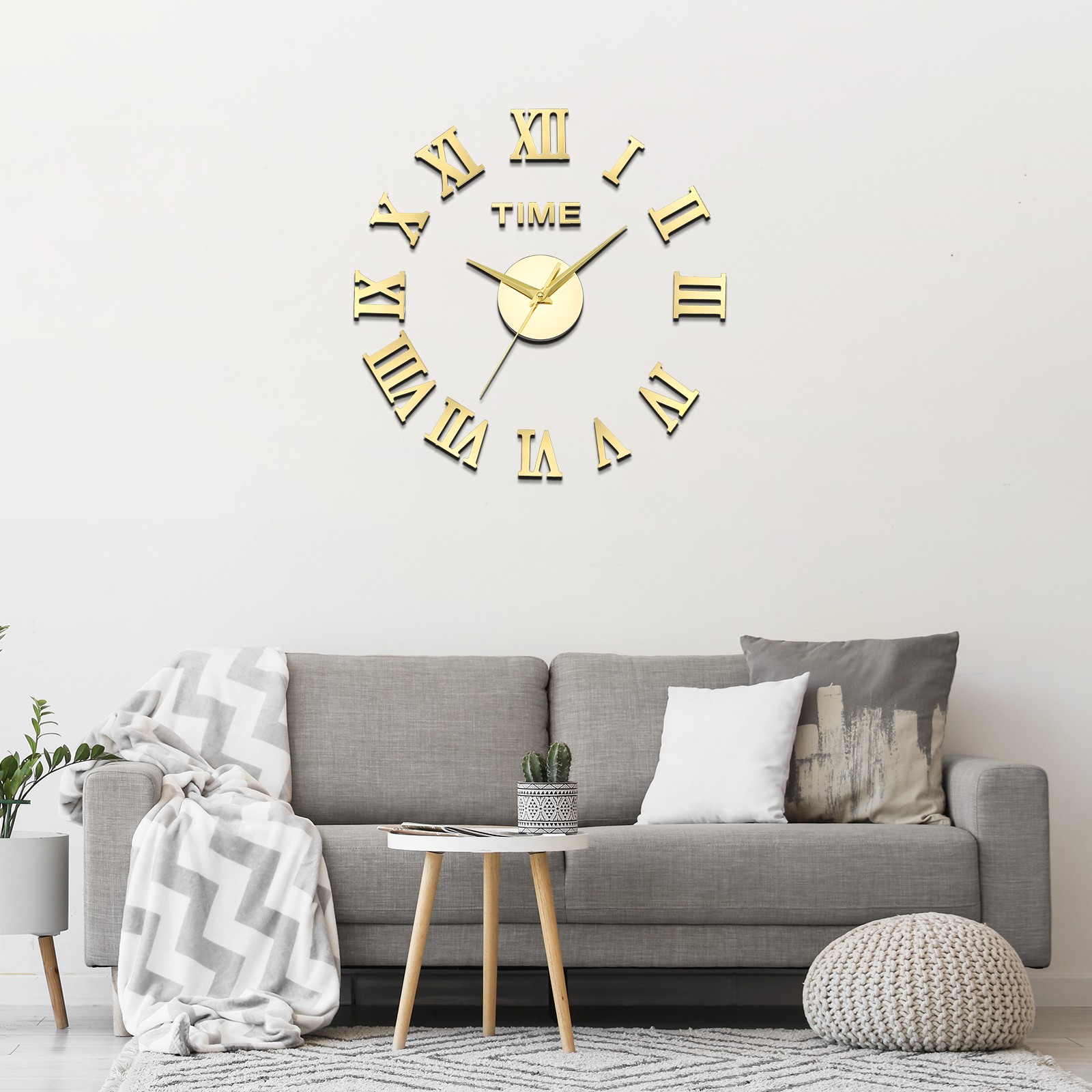 40-50cm Modern Frameless DIY Wall Clock Gold gallery