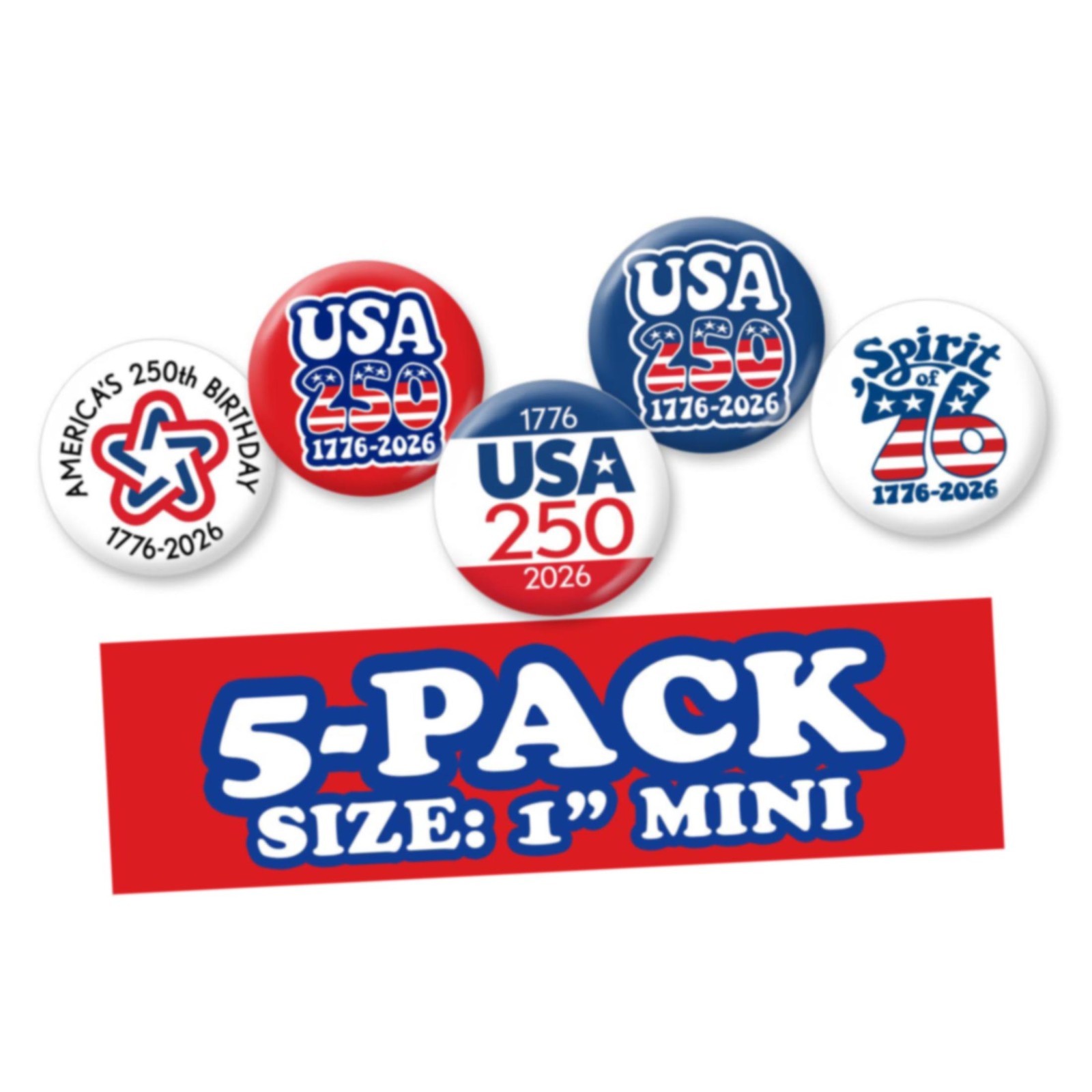 MINI Buttons - USA America, Semiquincentennial, 250 Freedom gallery