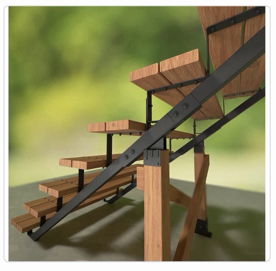 Peak Powder Coated Steel Stair Riser (Stringer) Connector Matte Black for 4-Step gallery